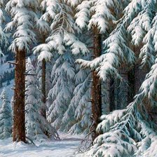 Оригинал схемы вышивки «лес в снегу» (№1630260)