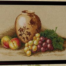 Схема вышивки «персик и виноград»