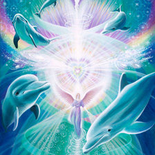 Оригинал схемы вышивки «ангел, сердце и дельфины» (№1636311)