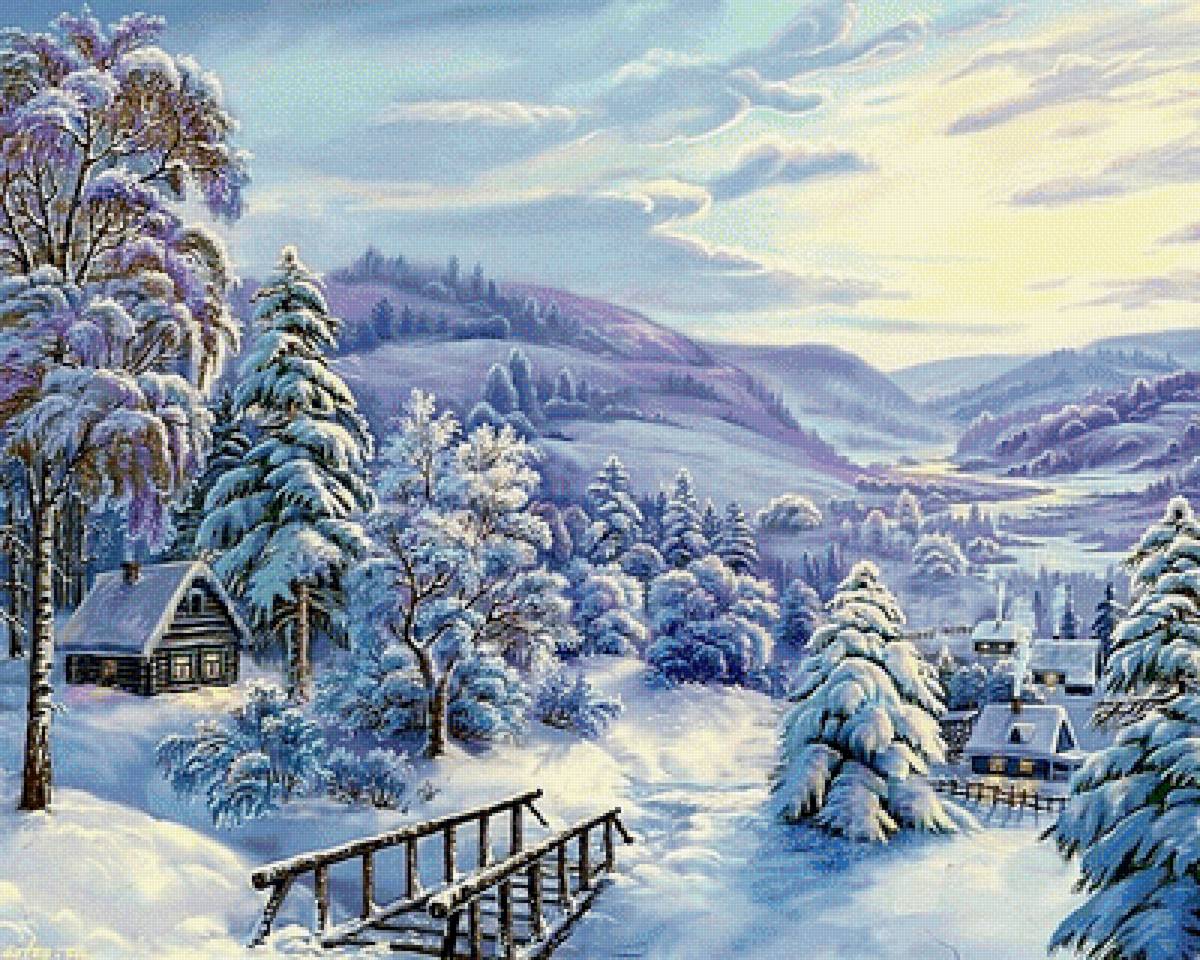 снежная зима - природа, зима, пейзаж - предпросмотр