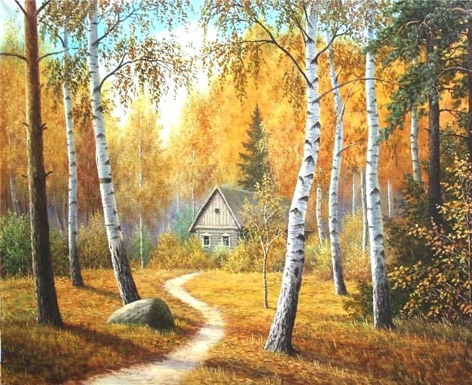 Осенняя пора - домик, золото, осень, природа - оригинал