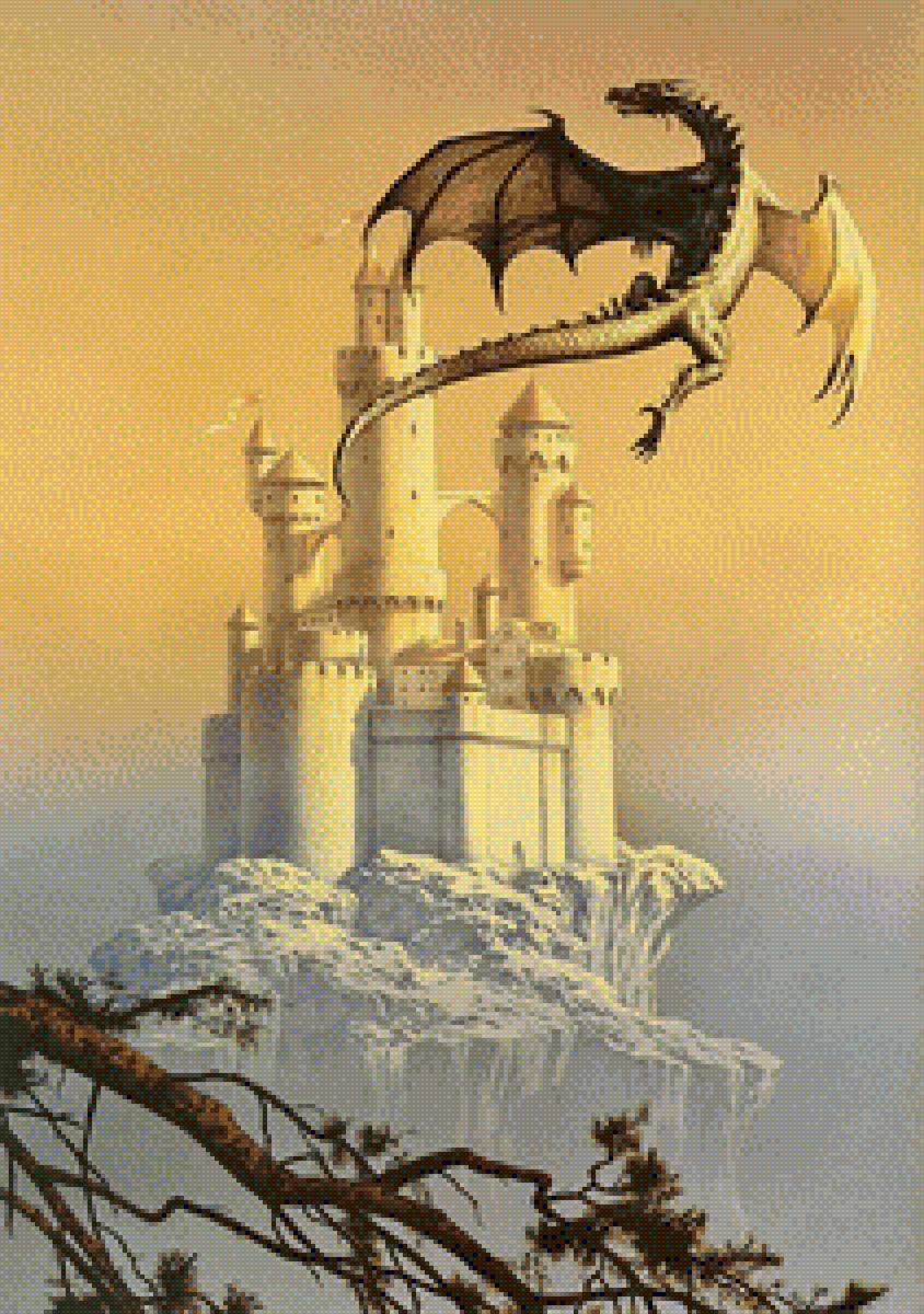 Дракон и замок - замак, дракон - предпросмотр