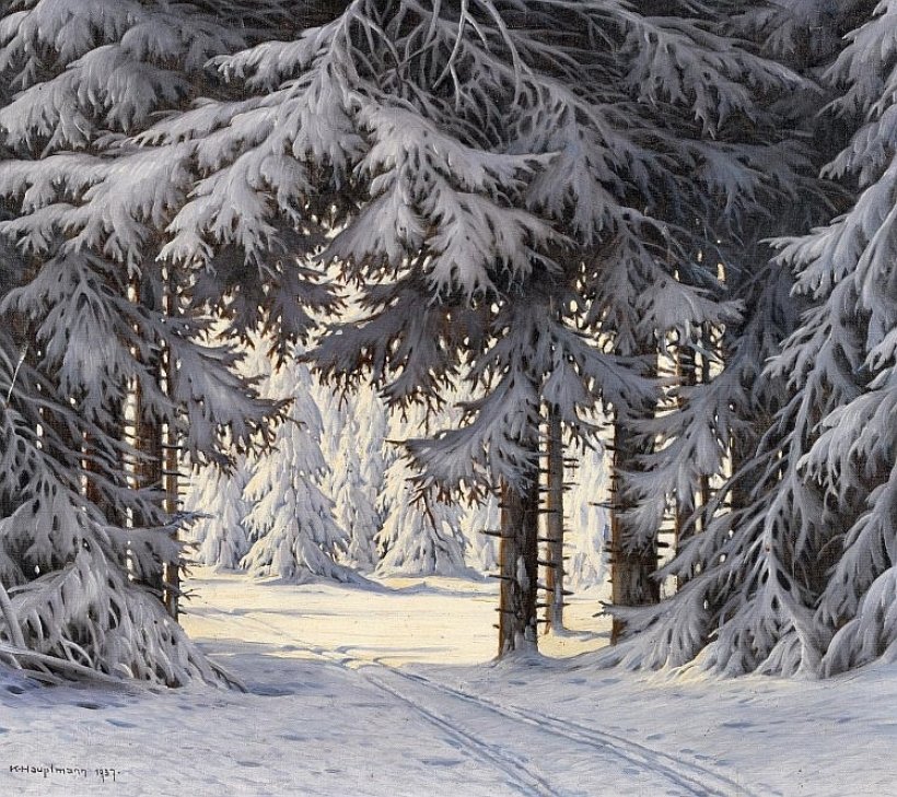 зимние деревья - пейзаж, природа, зима - оригинал