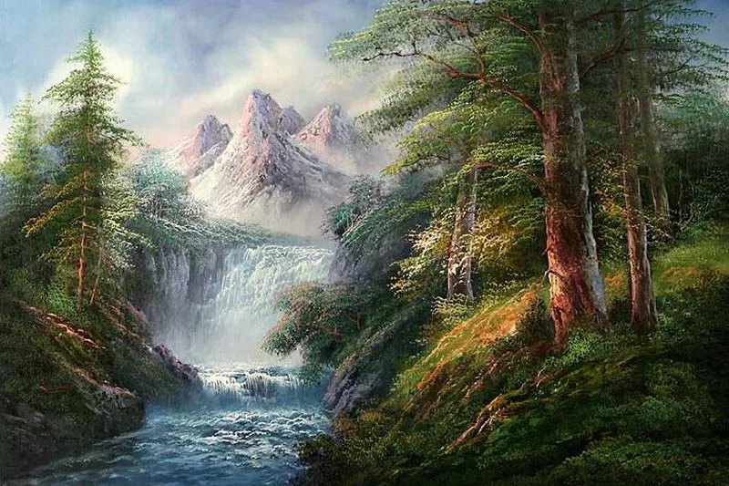 №1643575 - природа, горы, водопад - оригинал