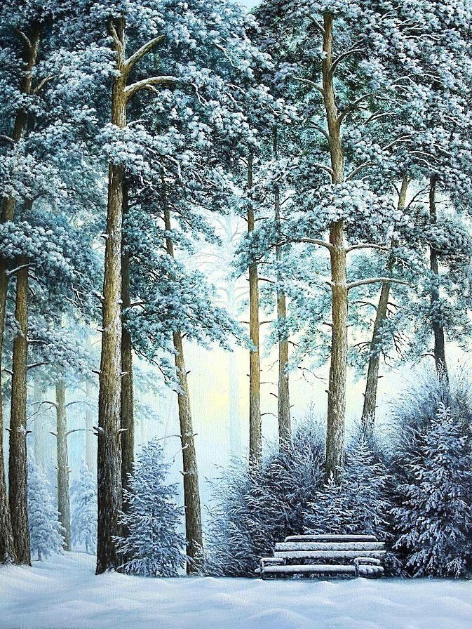 мороз и солнце - снег, пейзаж, зима, лес - оригинал