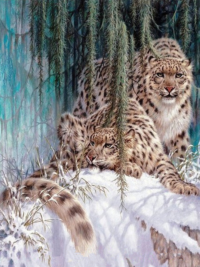 животные зимой - животные, зима, природа - оригинал
