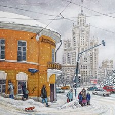 Схема вышивки «Зимний город»