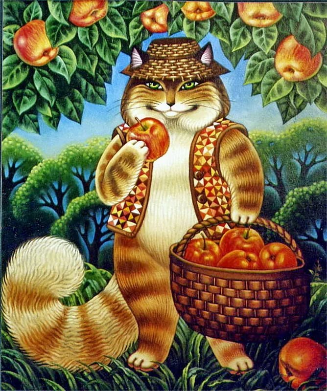 картина. художник Ася Белова - коты, картина - оригинал