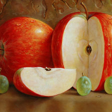 Оригинал схемы вышивки «Натюрморт с яблоками» (№1657338)