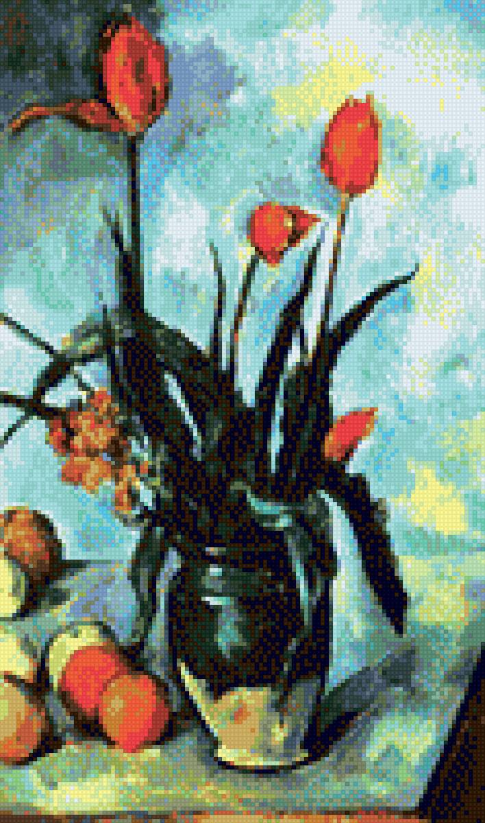 тюльпан. в вазi(Поль Сезанн) - тюльпаны, ваза - предпросмотр