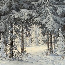 Оригинал схемы вышивки «в зимнем лесу» (№1666492)