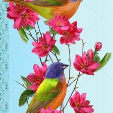 Оригинал схемы вышивки «птицы в цветах» (№1681689)