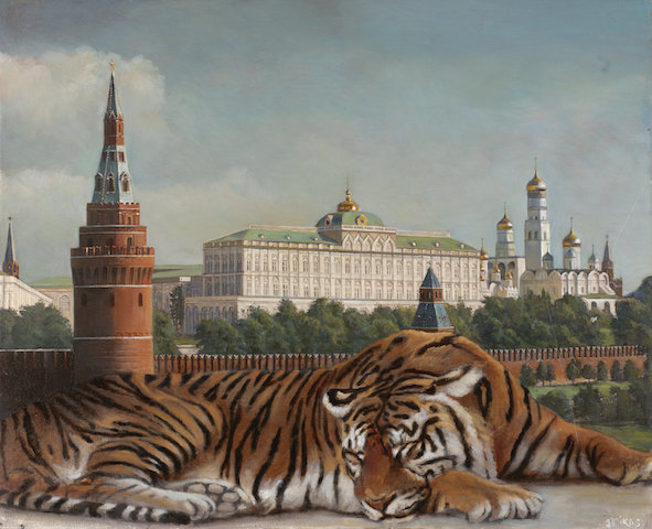 Сон о Москве - тигр, кремль, никас сафронов, москва - оригинал