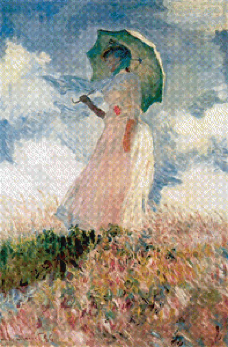 Клод Моне Девушка с зонтом - картина моне девушка с зонтом - предпросмотр