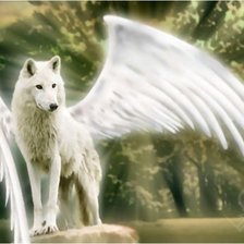 Схема вышивки «Волк с крыльями»