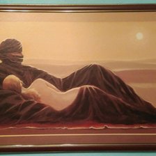 Схема вышивки «в пустыне бедуин с девушкой»