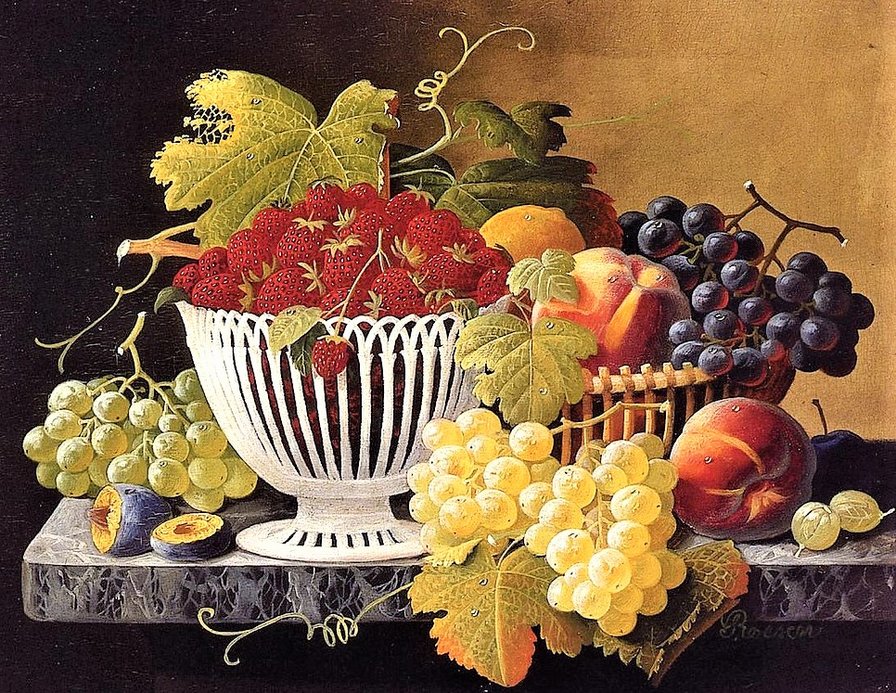 4 натюрморт - фрукты, живопись, натюрморт, картина - оригинал