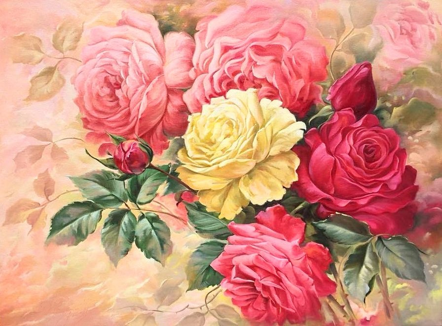 «Как хороши, как свежи были розы...» - розовые цветы, розы, красные цветы, роза - оригинал