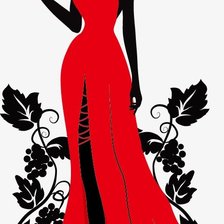 Схема вышивки «Девушка в красном»