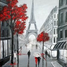 Схема вышивки «Париж под зонтом»