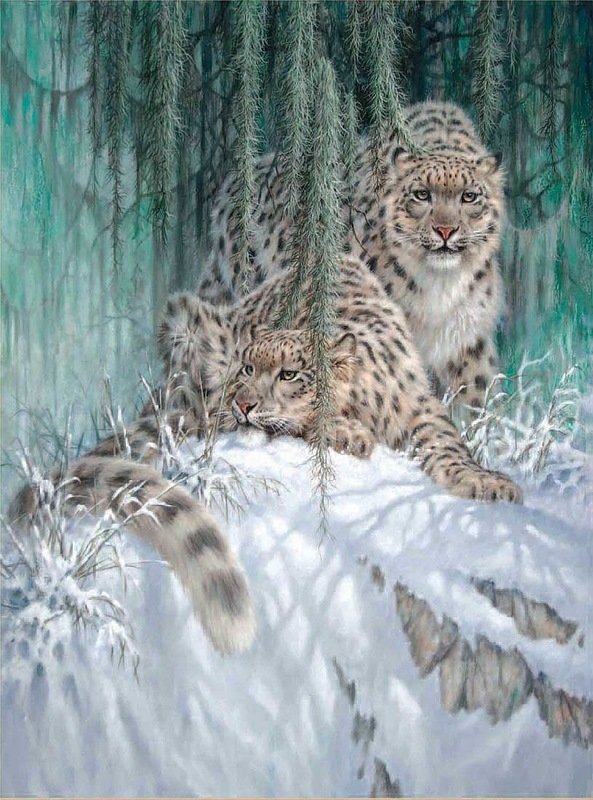 звери зимой - животные, зима, природа - оригинал