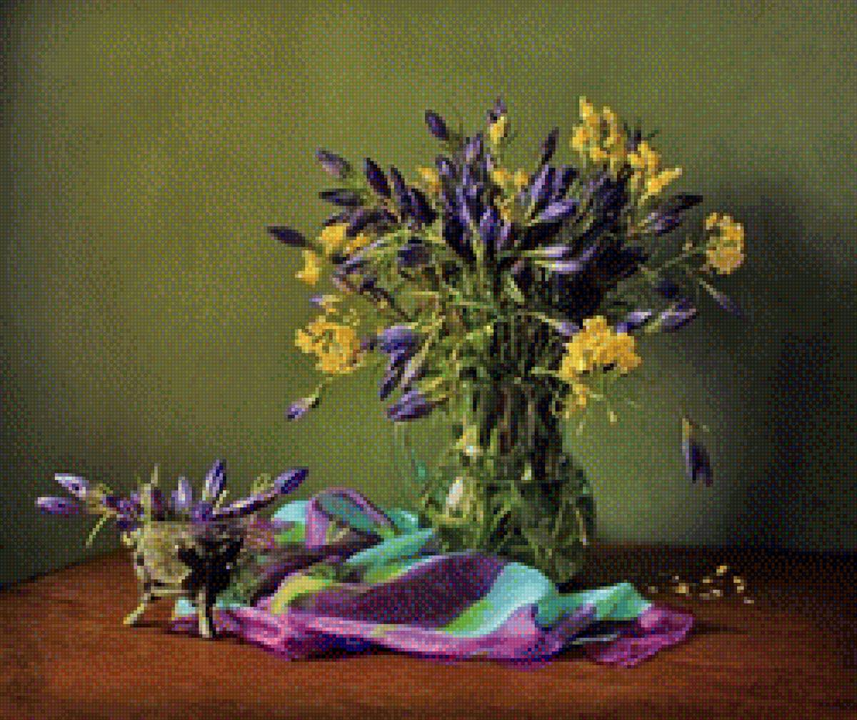 Букет - натюрморт, букет, цветы, ваза - предпросмотр