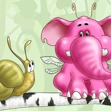 розовый слоник