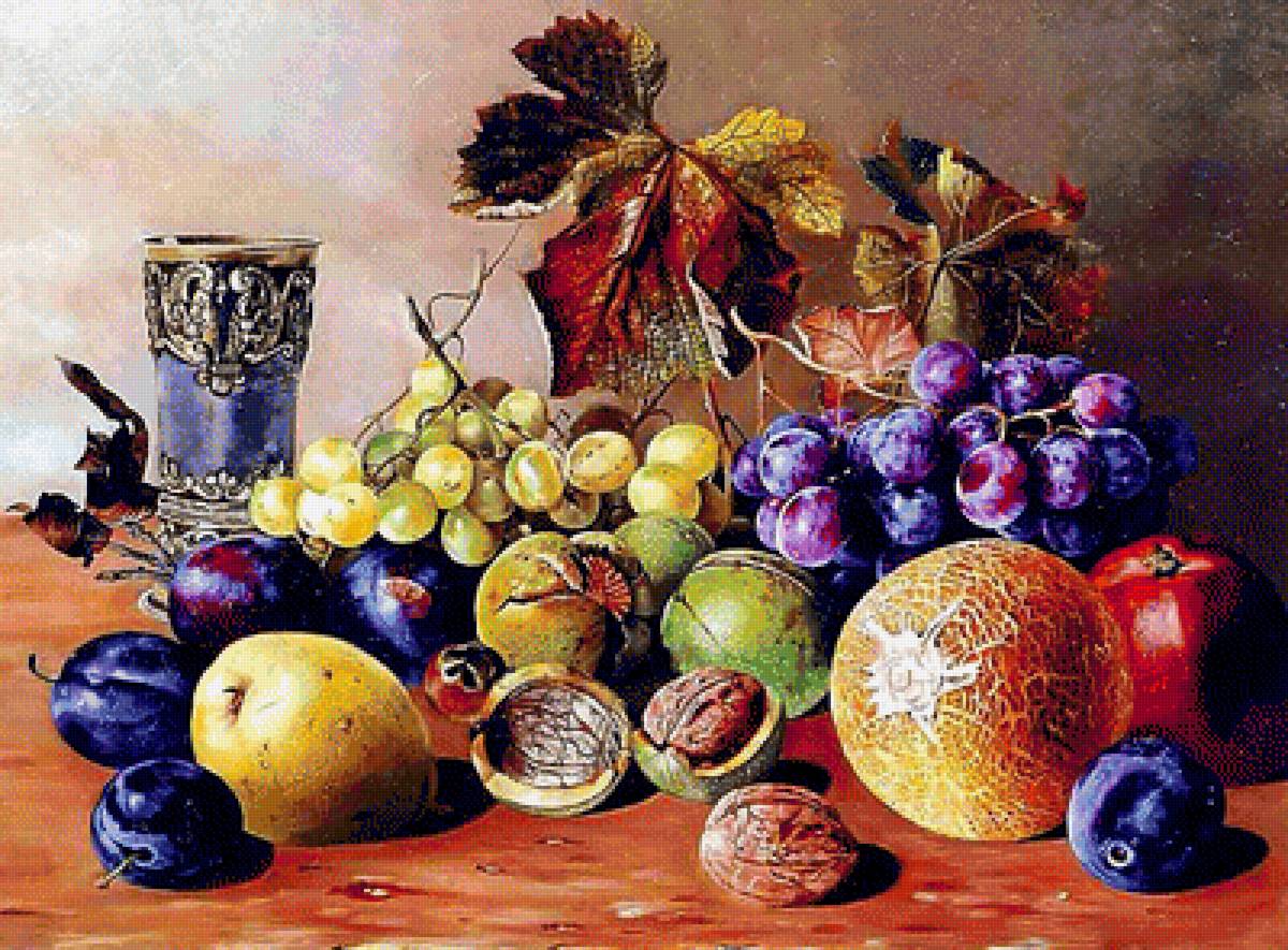 Осенний натюрморт. - живопись., фрукты, натюрморт - предпросмотр