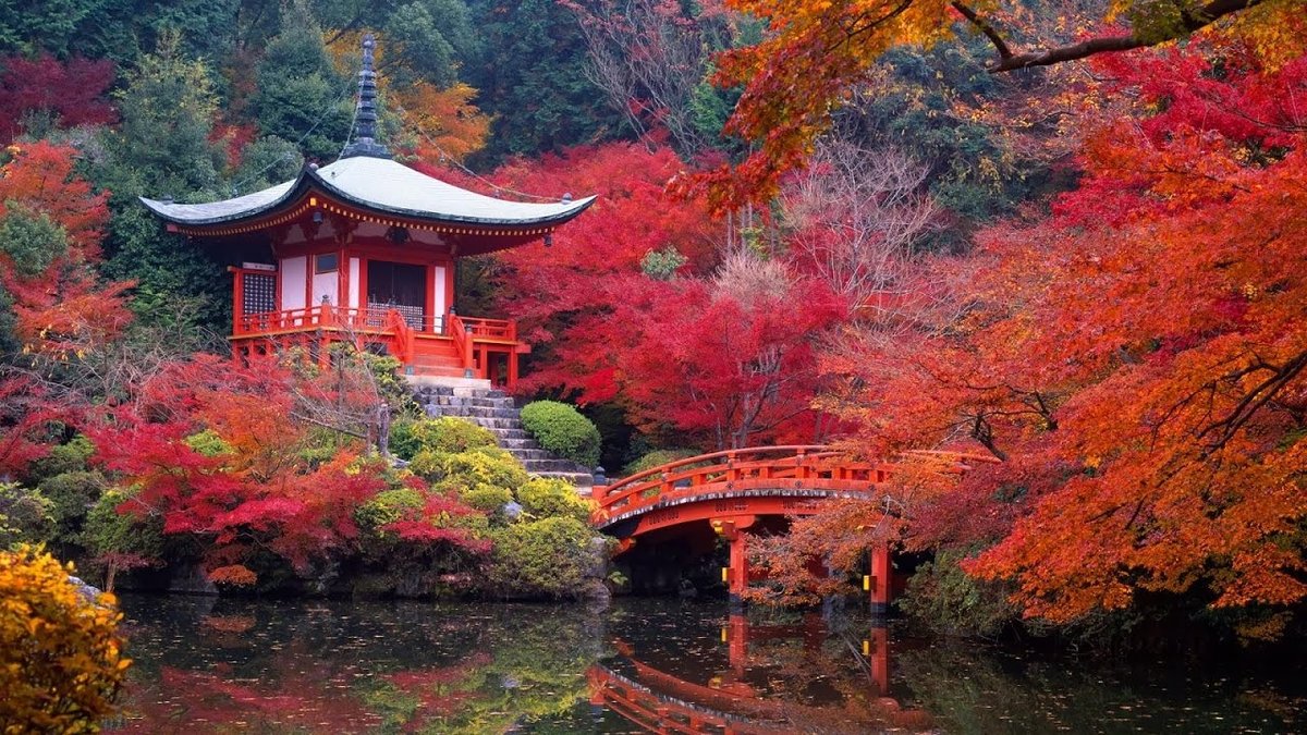 Япония - япония, природа, пейзаж, храм, осень - оригинал