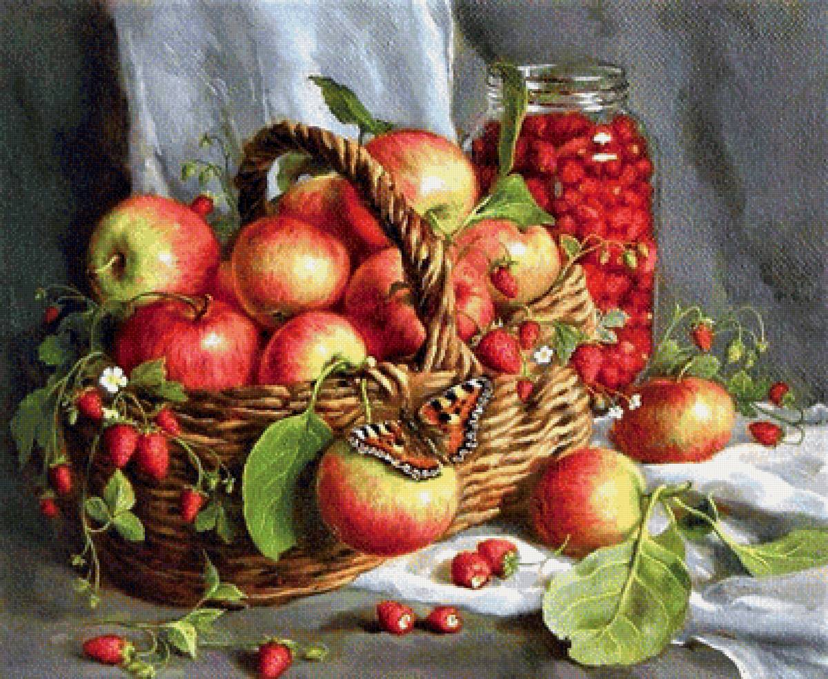яблоки - натюрморт, картина, фрукты, живопись - предпросмотр