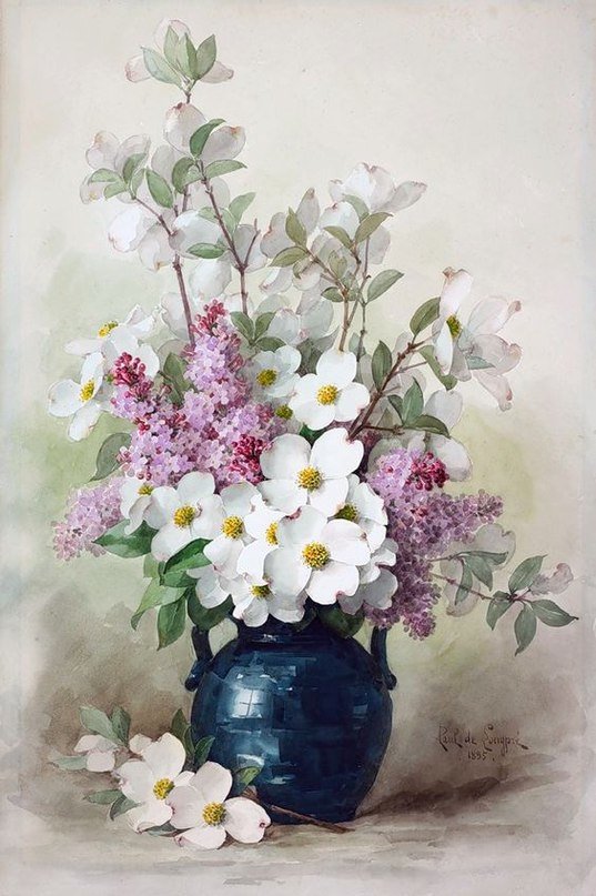 Цветы в вазе - натюрморт, цветы - оригинал