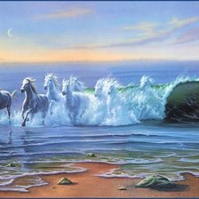 лошади и море