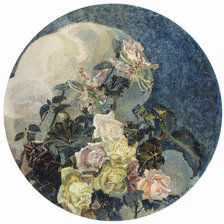 Оригинал схемы вышивки «Врубель "Розы и лилии"2» (№1744927)