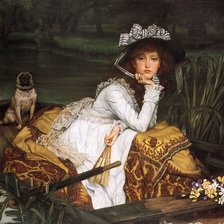 Оригинал схемы вышивки «Young lady in a boat» (№1746040)