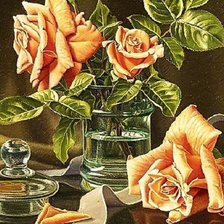 Схема вышивки «натюрморт с розами»