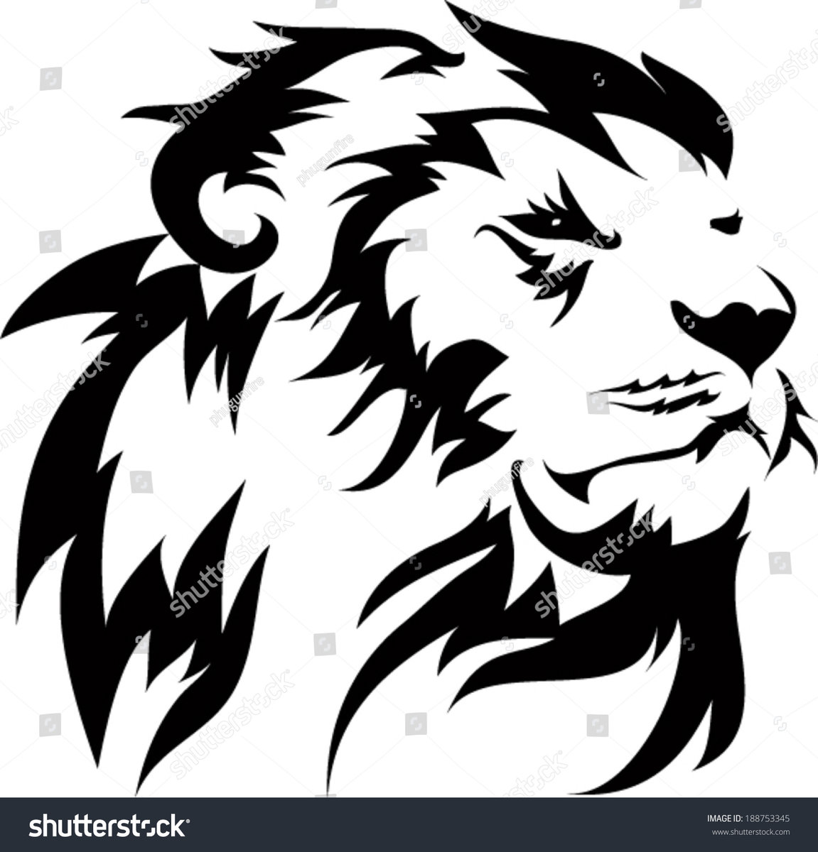 голова льва - монохром, лев - оригинал