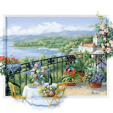 Оригинал схемы вышивки «На балконе» (№1751947)