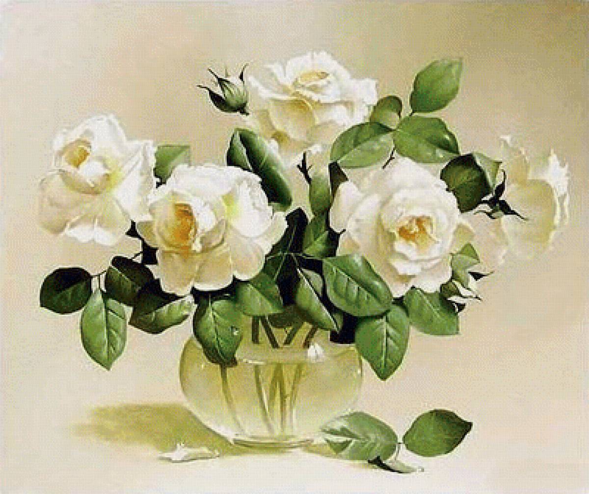 белые розы - цветы, природа - предпросмотр