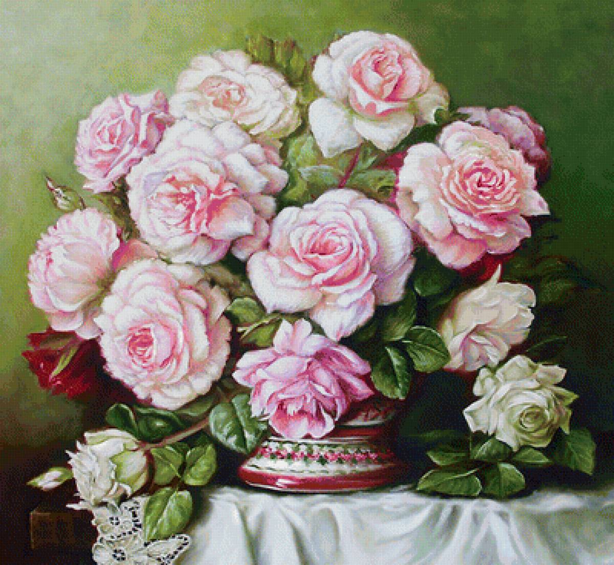 Розы - цветы в вазе, цветы, розовые цветы - предпросмотр