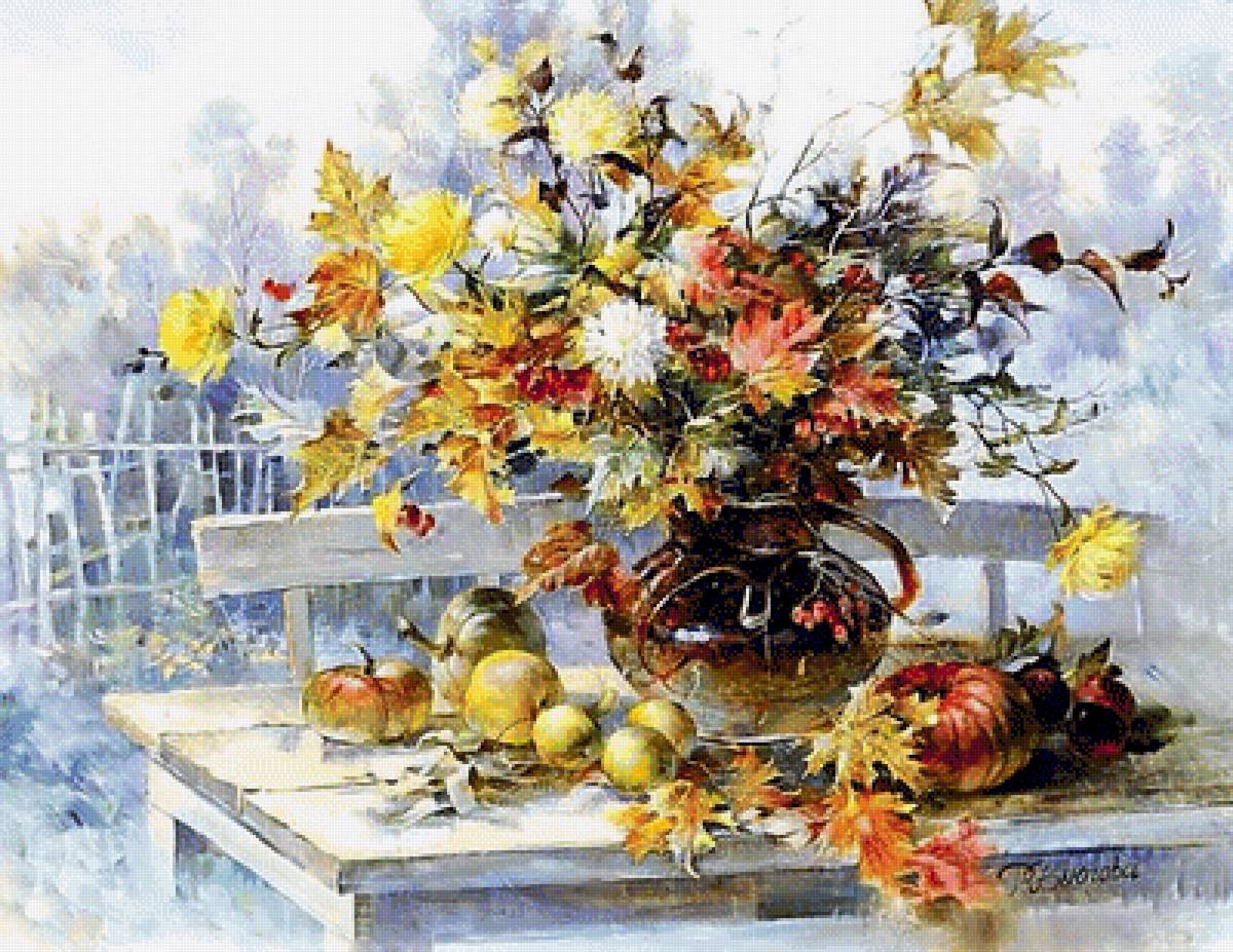 Осень. - осень, натюрморт, живопись., овощи, букет - предпросмотр