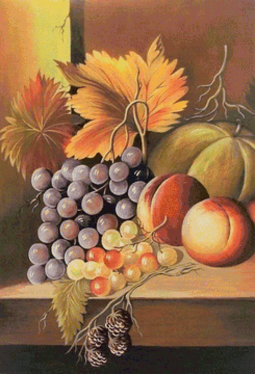 Натюрморт - натюрморт, виноград, фрукты - предпросмотр