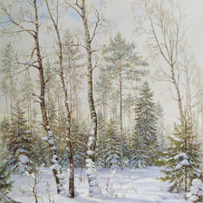 Оригинал схемы вышивки «зимний лес» (№1759398)