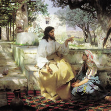 Оригинал схемы вышивки «Иисус и самаретянка» (№1760412)