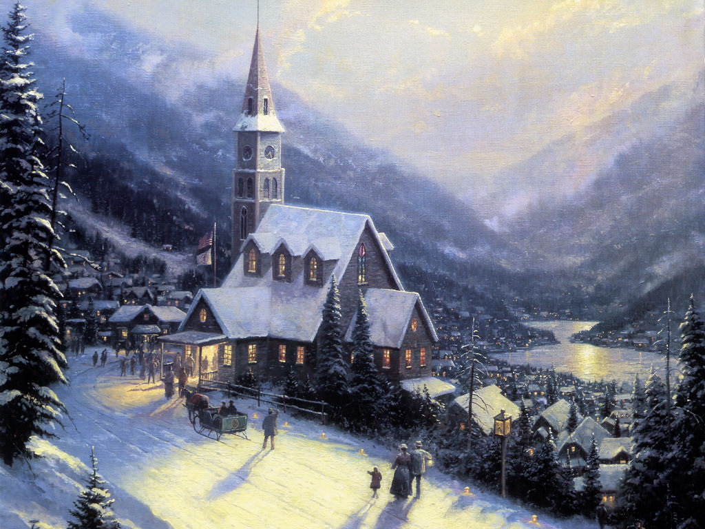 №1762007 - зима, деревня, пейзаж - оригинал