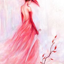 Схема вышивки «dáma v ružovom»