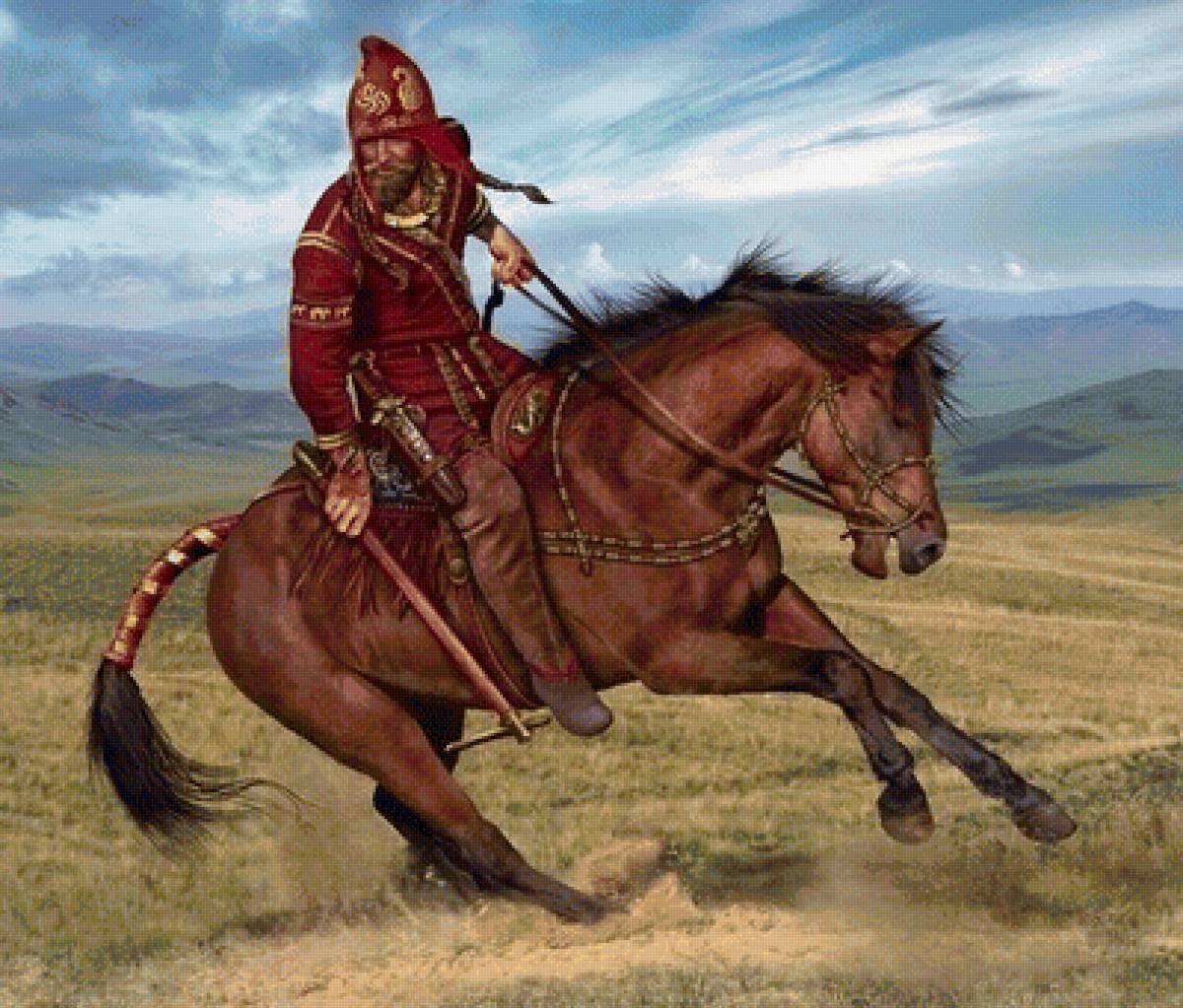 Скифский воин - воин, конь, мужчина, всадник - предпросмотр