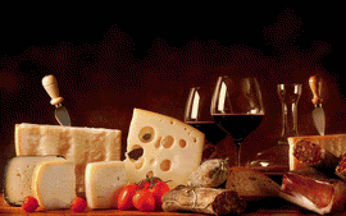 вино и копчености - сыр, кухня, стиль, вино - предпросмотр