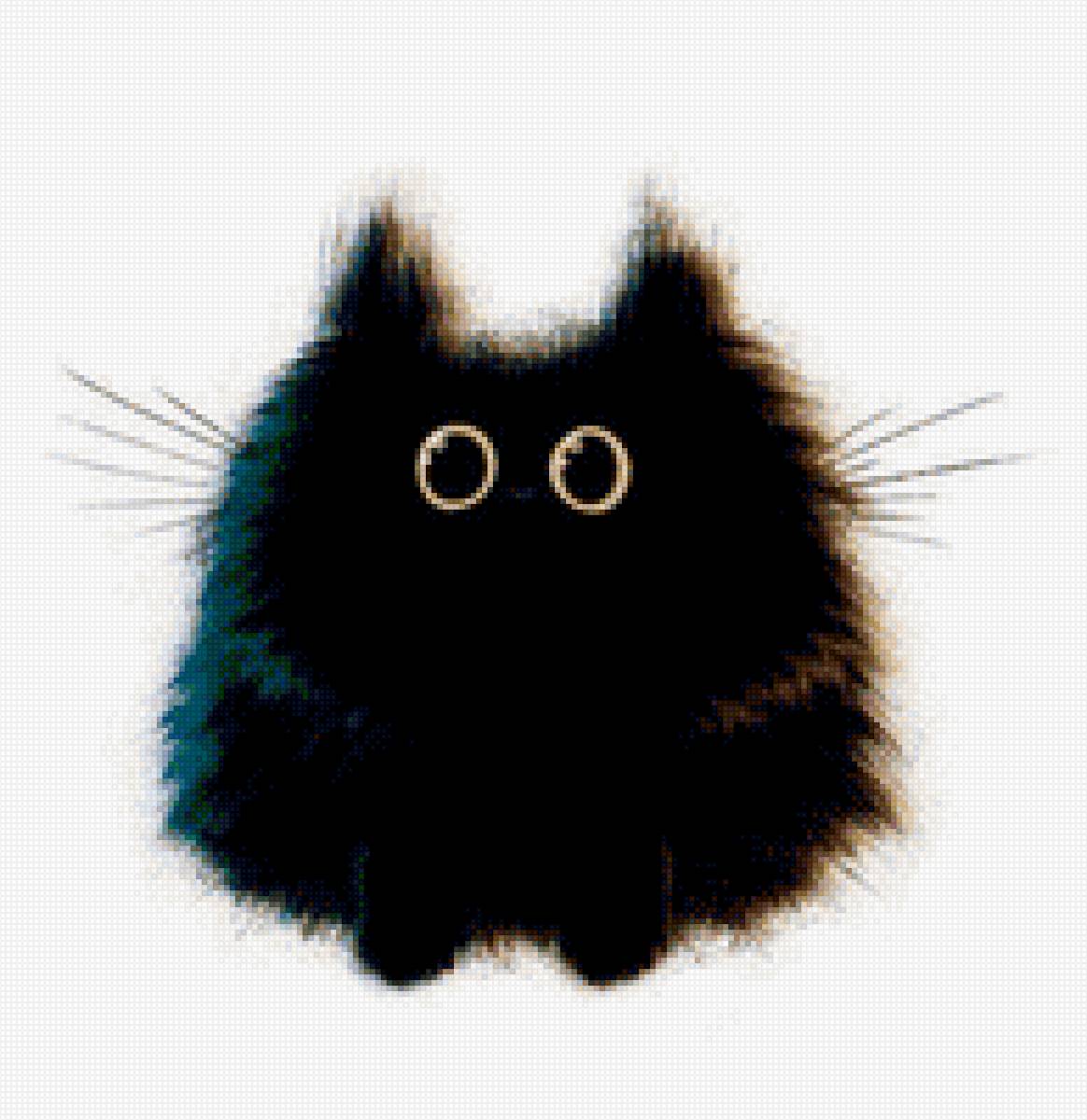 Котик чёрный - кот - предпросмотр