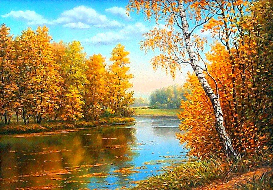 Осень. - живопись., осень, пейзаж - оригинал