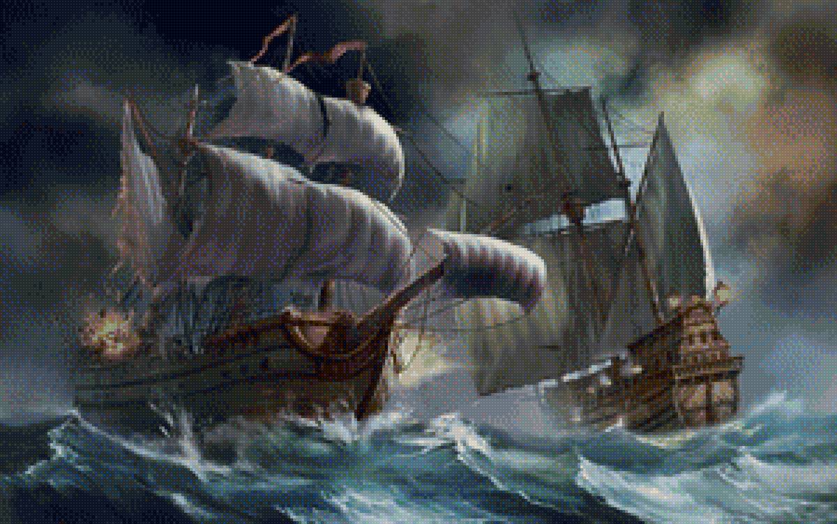 корабли - корабль, шторм, море - предпросмотр